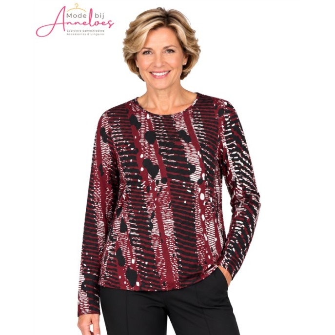 Barbara Lebek shirt 16647062 wijnrood print Barbara Lebek shirt 16647062 wijnrood print